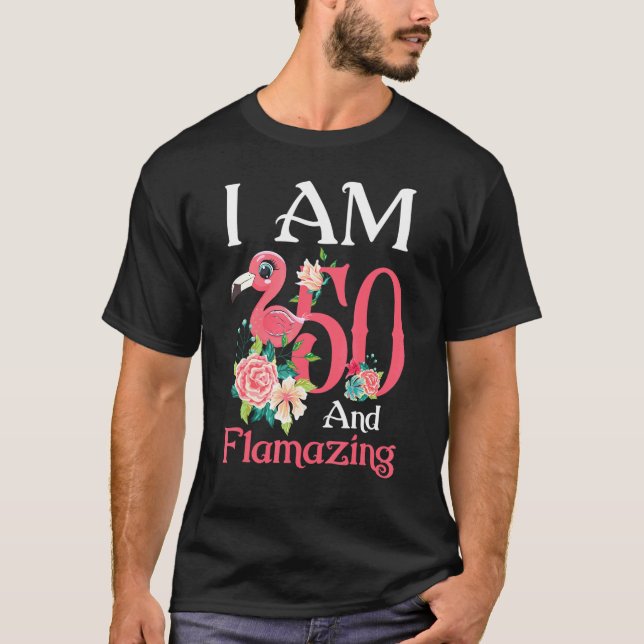 Im 50 och Flamazing Flamingo 50:e födelsedagen Kvi T Shirt (Framsida)