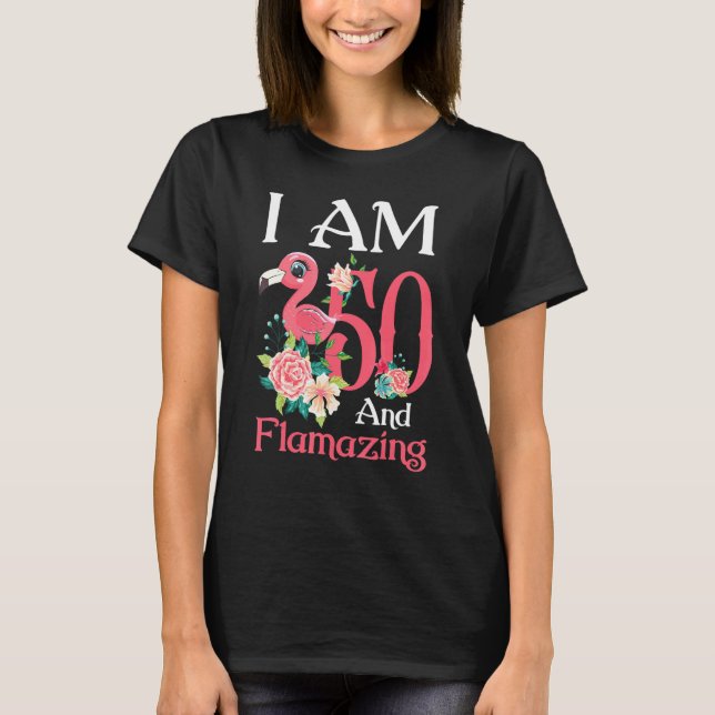Im 50 och Flamazing Flamingo 50:e födelsedagen Kvi T Shirt (Framsida)