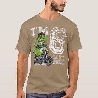 I'm 6 Dinosaur 6th Birthday Dirt Bike Motocross Ki T Shirt