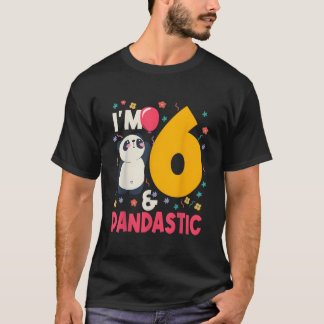 I'M 6 Pandastic Panda Py Celebration 6Th T Shirt