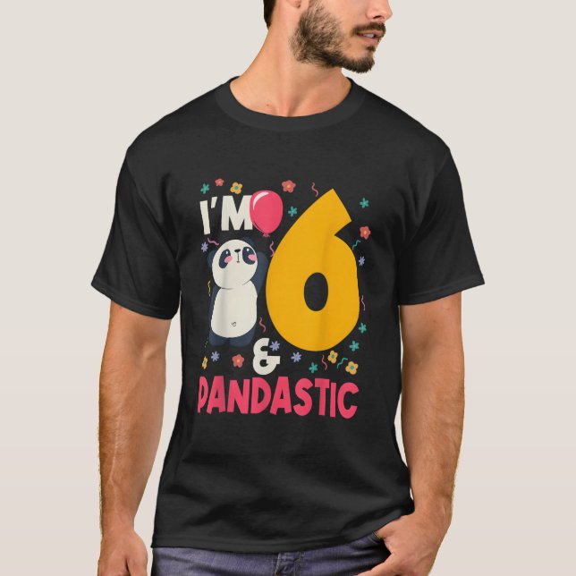 I'M 6 Pandastic Panda Py Celebration 6Th T Shirt (Framsida)