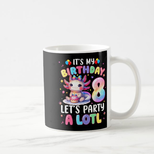 I'm 8th Birthday Girl Cute Axolotl 8 Year Old Bday Kaffemugg (Höger)