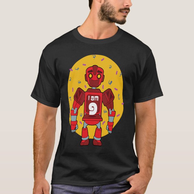 Im 9 Birthday Thmet Robot T Shirt (Framsida)
