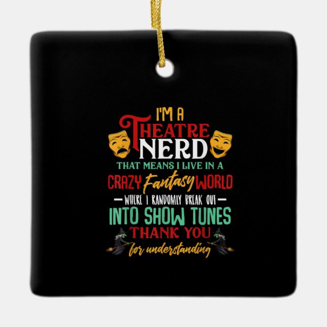 Im A Atre NERD på Acter Älskare Acter Actress Julgransprydnad Keramik (Framsida)