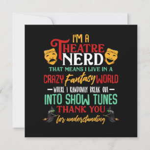 Im A Atre NERD på Acter Älskare Acter Actress Tack Kort