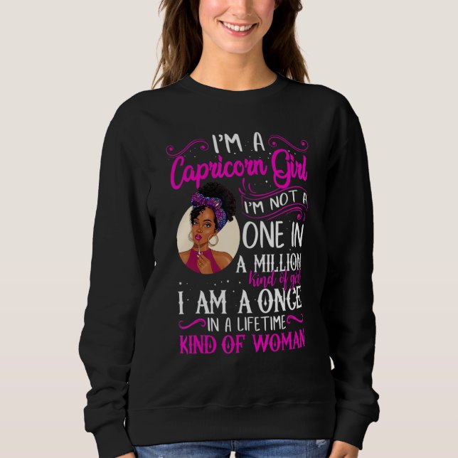 I'm A Capricorn Girl Black Women December January  T Shirt (Framsida)