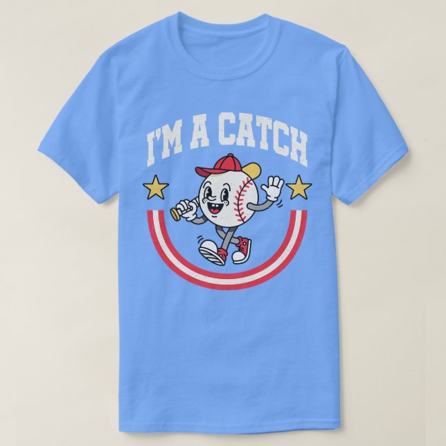 Im A Catch Lung Smiling toon Baseball T Shirt (Design framsida)