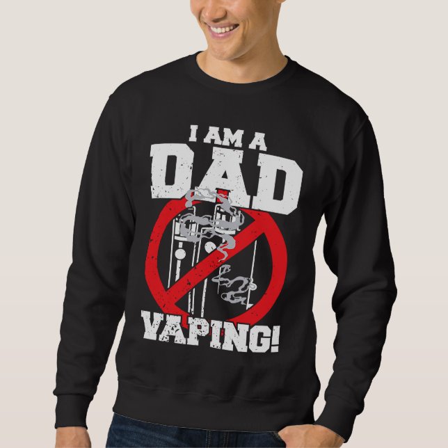 I'm A Dad Against Vaping Strict Parent Anti Smokin Lång Ärmad Tröja (Framsida)