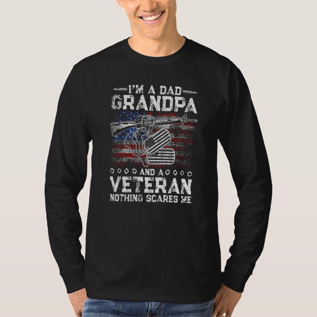 I'm A Dad Grandpa Veteran Father's Day Outfit Prem T Shirt (Framsida)