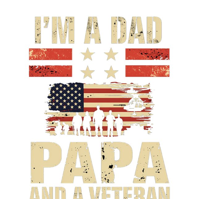 I'm A Dad Papa Veteran Design For Patriotic Proud  T Shirt (Skapare uppladdad)