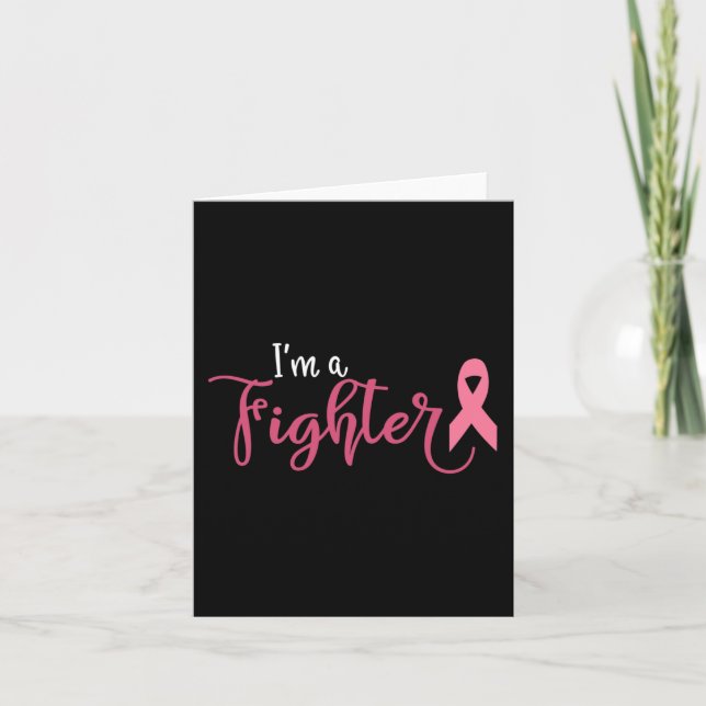 Im A Fighter Breast Cancer Awareness Kort (Framsida)