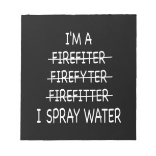 Im A Firefighter Funny Manar I Spray Vatten Fire Anteckningsblock