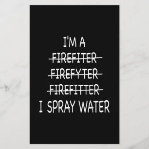 Im A Firefighter Funny Manar I Spray Vatten Fire Brevpapper