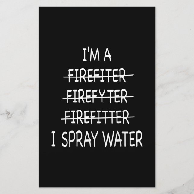 Im A Firefighter Funny Manar I Spray Vatten Fire Brevpapper (Framsida)