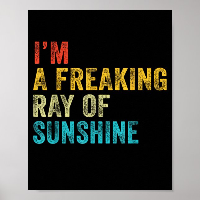 I'm A Freaking Ray Of Sunshine Funny Sarcastic Vin Poster (Framsidan)