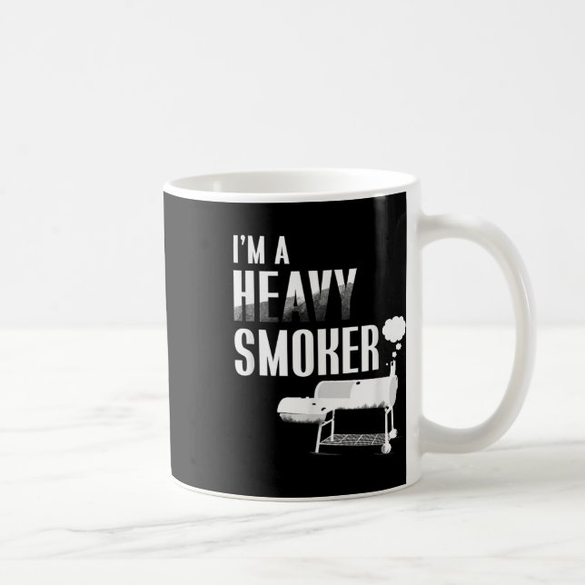Im A Heavy Smoker Bbq Grilling Kött Gris Roligt Gi Kaffemugg (Höger)