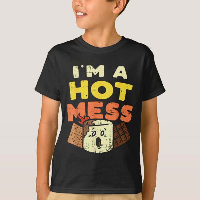 Im A Hot Mess Marshmallow Smores Summer Campfire C T Shirt (Framsida)