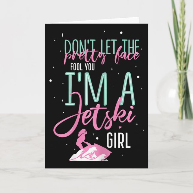 I'm A Jet Ski Girl Funny Saying Racing  Kort (Framsida)