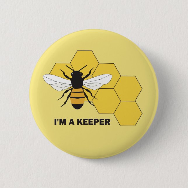 Im a Keeper Biodling Spara the Bees Button Knapp (Framsida)