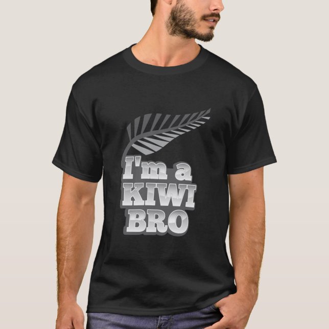 im a KIWI Bro New Zealand with silver fern Fitted  T Shirt (Framsida)