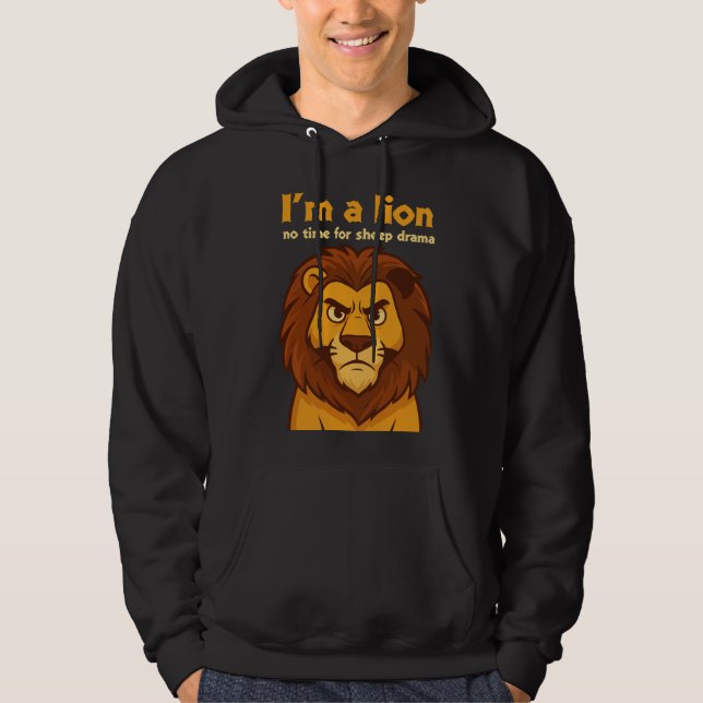 im a lion No Time for Sheep Drama chrismas Hoodie (Framsida)