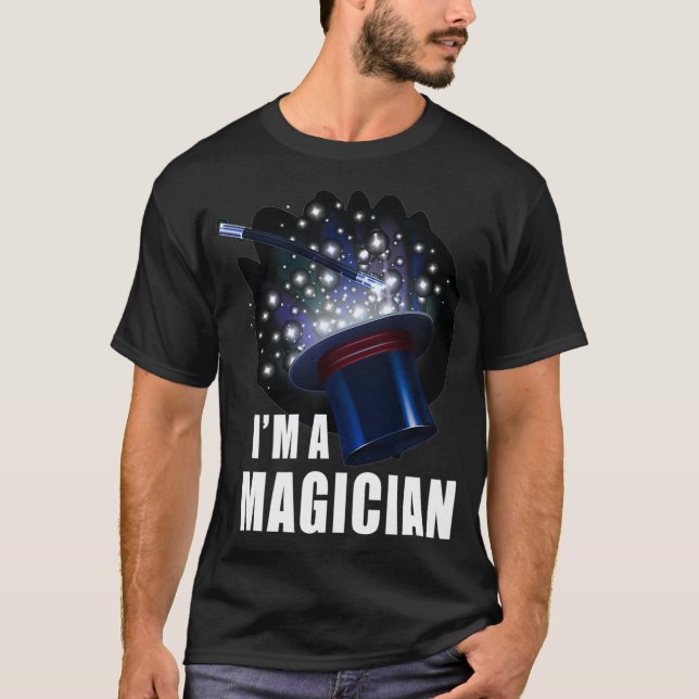 Im a Magician Magic Trollspö Hat Illustration Imag T Shirt (Framsida)