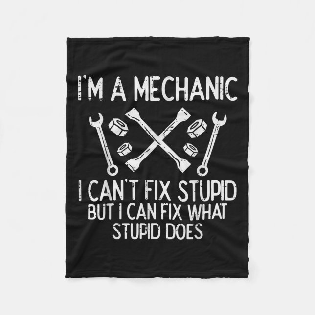 Im A Mechanic Cant Fix Stud Funny Car Auto Garage  Fleecefilt (Framsidan)