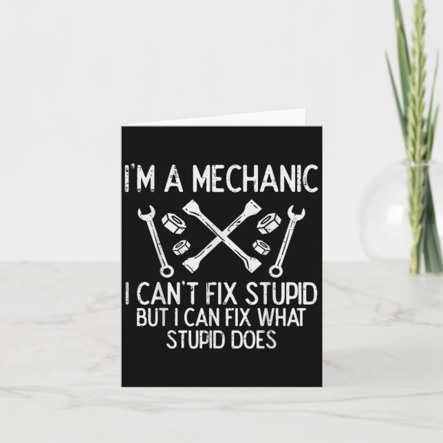 Im A Mechanic Cant Fix Stud Funny Car Auto Garage  Kort (Framsida)