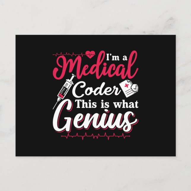 I'm A Medical Coder This Genius Coding Programmer Vykort (Framsida)