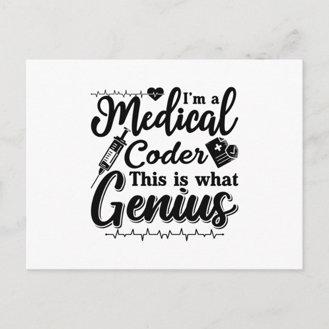 I'm A Medical Coder This Genius Programmer Coding Vykort (Framsida)