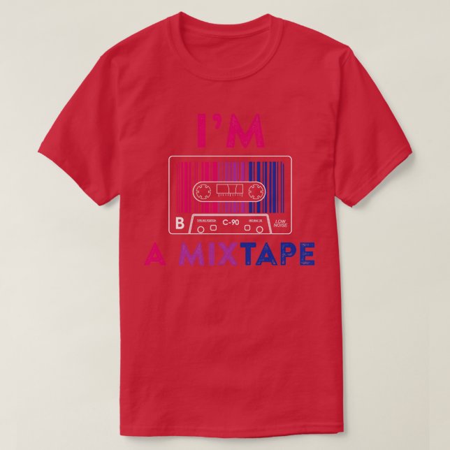 Im a Mixtape Bisexual Pride LGBT Retro T Shirt (Design framsida)