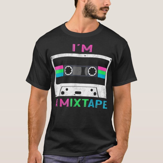 Im A Mixtape Polysexual Pride Flagga LGBTQ Retro L T Shirt (Framsida)