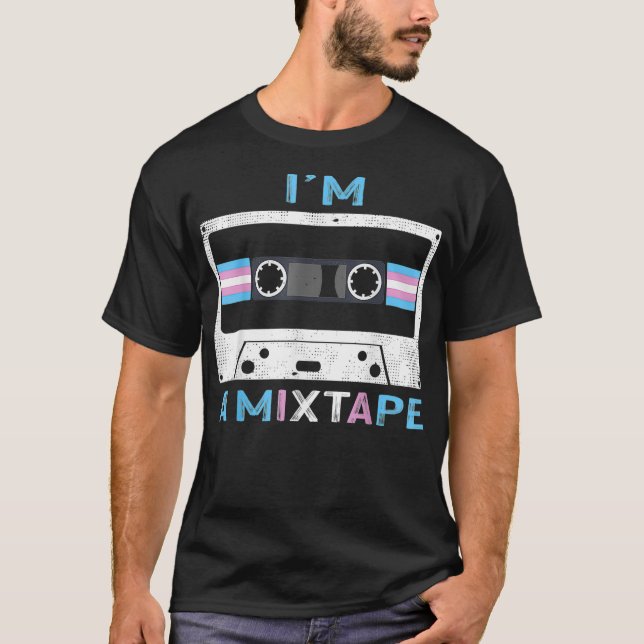 Im A Mixtape Transgender Pride Flagga HGBTQ Retro  T Shirt (Framsida)