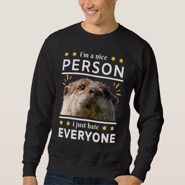 i'm a nice person i just everyone otter lång ärmad tröja (Framsida)