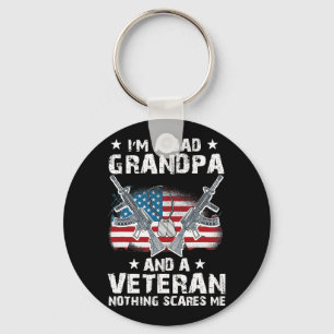Im A Pappa Grandpa och Veteran USA flagga Veteran Nyckelring