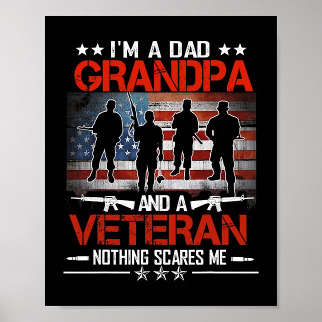 Im A Pappa Grandpa Proud Veteran Fars dag 235 Poster (Framsidan)