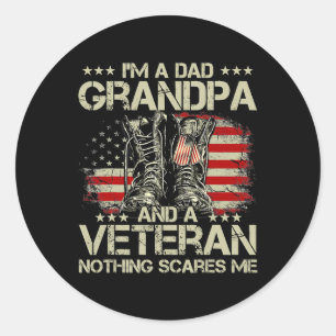 Im A Pappa Grandpa Veteran Fars dag Shirts 244 Runt Klistermärke