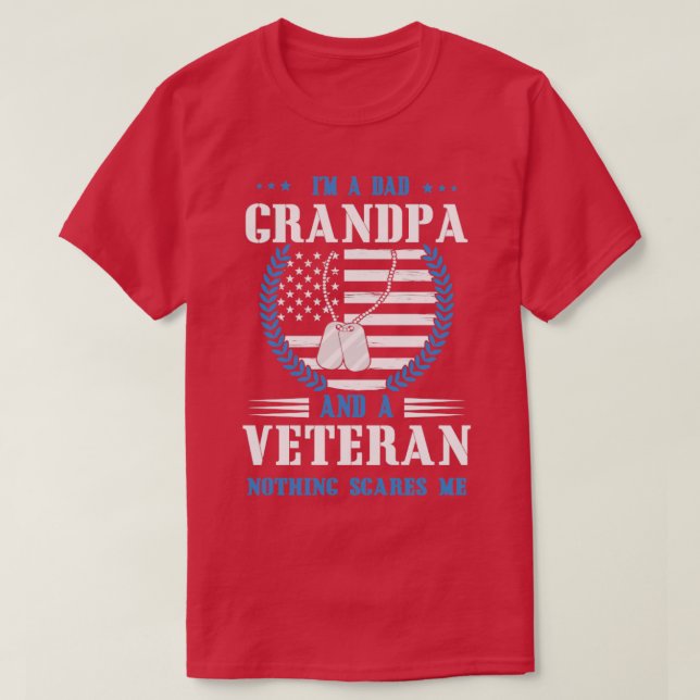 Im A Pappa Grandpa Veteran T Shirt (Design framsida)