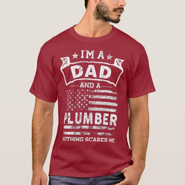 Im a Pappa och Plumber Funny Fars dag 4:e av T Shirt (Framsida)