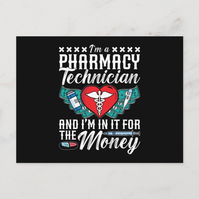 I'm A Pharmacy Technician Medicine Tech Pharmacist Vykort (Framsida)