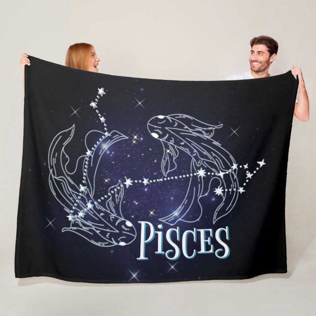 Im A Pisces Zodiac.Trendig Pisces Zodiac-tecken Fleecefilt (På plats)