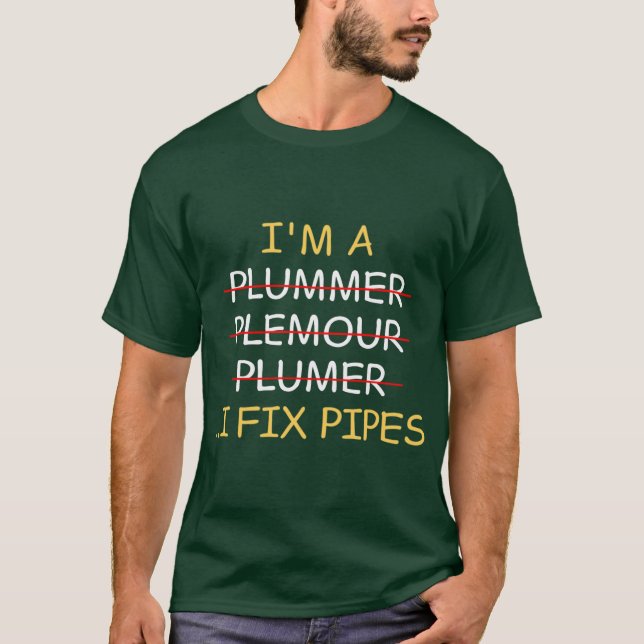 Im a Plumber I Fi Pipes Funny retro T Shirt (Framsida)