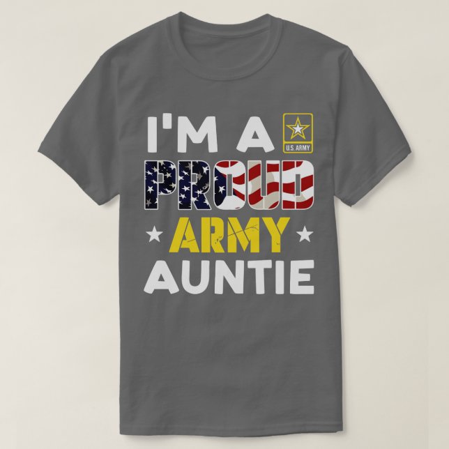 Im a Proud AUNTIE USA American Flagga Family Solid T Shirt (Design framsida)
