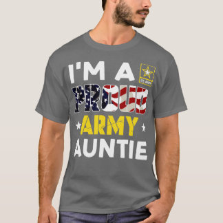 Im a Proud AUNTIE USA American Flagga Family Solid T Shirt