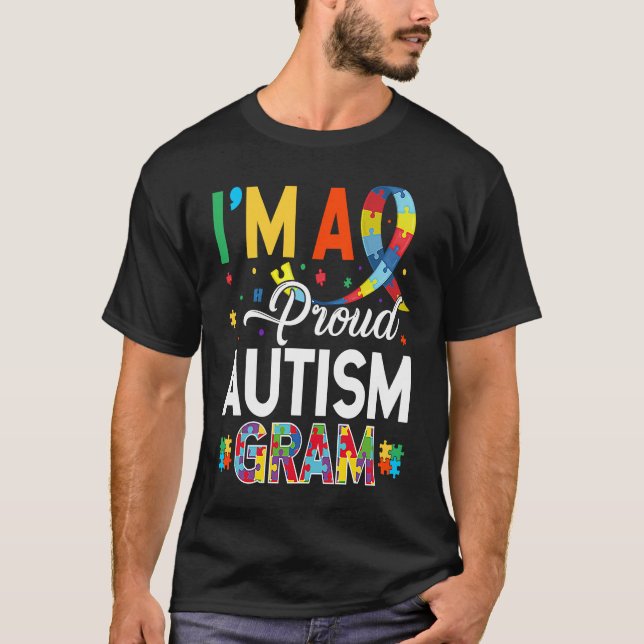 I'm a Proud Autism Gram Matching Autism Awareness  T Shirt (Framsida)