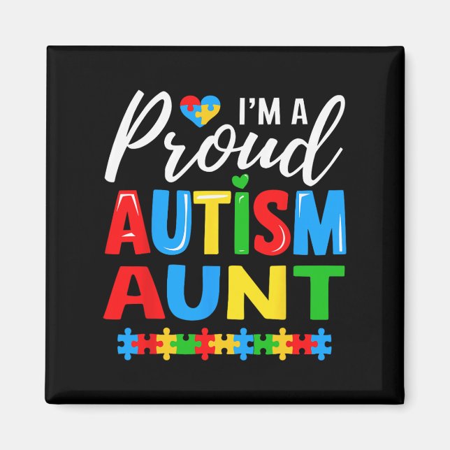 Im A Proud Autism Moster Awareness Puzzle Biet Magnet (Framsidan)