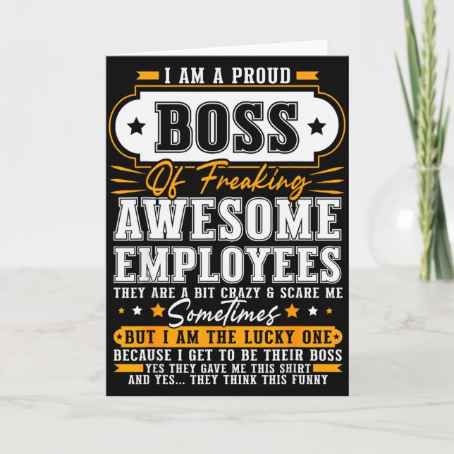 I'm A Proud Boss Of Freaking Awesome Employees Fun Kort (Framsida)