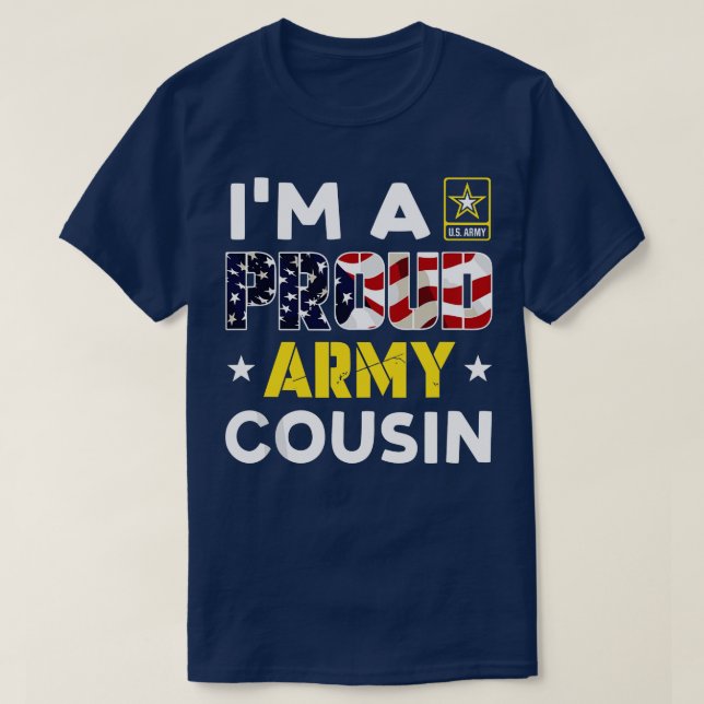 Im a Proud COUSIN USA American Flagga Family Solid T Shirt (Design framsida)