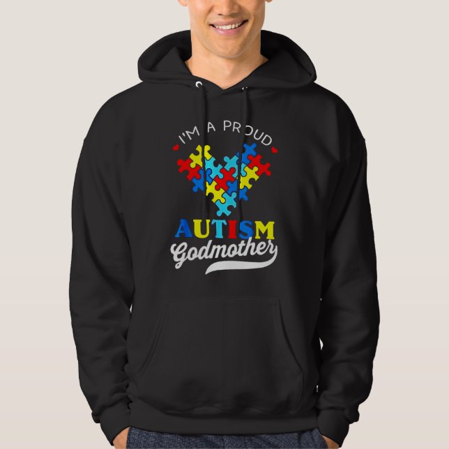 Im A Proud Godmor Autism Awareness Autistic Gud Hoodie (Framsida)