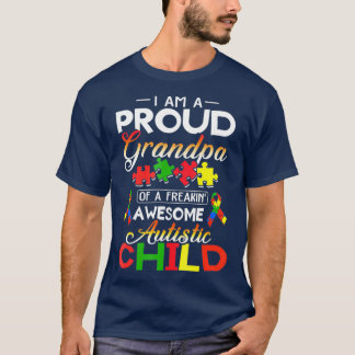 Im A Proud Grandpa Autistic Child Autism Puzzle T Shirt